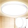 OUILA Plafoniera LED Soffitto 18W Lampada da Soffitto Moderna Ø22CM 4000K 1600LM Plafoniera Camera da Letto per Corridoio, Cucina, Soggiorno, Ufficio, Garage, Cantina, Balcone - Bianco Naturale(2 pacchi)