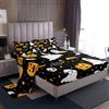 Loussiesd Happy Halloween Sheets - Set di biancheria da letto per ragazzi e ragazze, motivo gotico con pipistrello e teschio, 3 pezzi, per letto singolo, 1 lenzuolo con angoli, 1 federa per cuscino, 1