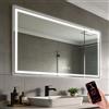 Simusi Specchio da Bagno a LED con Luce 80x150 cm, Bluetooth, 3 Colori | Specchio parete con grado di protezione IP44, Orizzontale/Verticale, illuminazione regolabile a 3 colori, antiappannamento