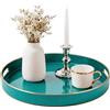 Simmer Stone - Vassoio decorativo rotondo in plastica, con manici, in stile moderno, per tavolino, tavolino da caffè, cucina e bagno, Dimensioni 33 cm, Verde scuro