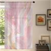 Mexpekil Tenda trasparente a 1 pannello, con motivo a righe in marmo rosa e oro, con tasca per asta, per soggiorno, camera da letto, ufficio, finestra, in voile, 140 x 213 cm