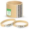 CASMIGC 12 Pezzi Telaio Ricamo,10cm Cerchi da Ricamo,Telaio per Ricamo in Legno Croce Ricamo Hoops Piccoli Telai Circolari in Bambù per Cucito a Mano Decorazione e Progetti Fai da Te e Cucito