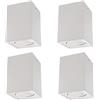 Maclean MCE 426W per Lampadine LED GU10 Max.40W Plafone Orientabile Faretto da Soffitto Diversi Colori e Forme IP20 Spot Moderno (Bianco, 4x Plafoniera Quadrata+4x Lampad. 7W Bianco Caldo)