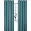 YSTELLAA Tende 100% Oscuranti Per Interni 2 Pezzi, 140×260cm, Effetto Lino, Tende Termiche, Con Anelli, Tenda Termica Isolante Freddo E Caldo, Fonoassorbenti, Moderne, Verde