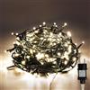 Gresonic 100/200/300/400 luci LED Catena luminosa alimentata con corrente tramite spina, per interni ed esterni, per matrimonio, Natale, feste, colore: bianco caldo (cavo verde, 200 LED)
