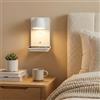 B·LED BARCELONA LED BARCELONA LED Applique da parete bianca con LED, porta USB e mensola, luce calda 2700K, lampada da lettura orientabile 350°, design moderno nordico, ideale per camera da letto, soggiorno o ufficio