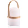 LUUK LIFESTYLE Lanterna LED moderna per esterni e interni, lampada da tavolo con batteria in legno dal design scandinavo, durata di illuminazione di 72 ore