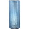 KAYLETIN - Vaso in vetro blu, vasi per fiori in vetro, vaso blu zigrinato, alte vaschette cilindriche in vetro per soggiorno, tavolino, tavolo da pranzo, ufficio, matrimonio, scaffale, 30 cm