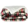 Caritex Coperta Plaid Tartan in Pile Coral e Sherpa - Dimensioni Varie W462 Matrimoniale 210x240 cm Panna