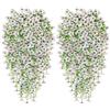 Betylifoy Fiori Artificiali Appesi 4 Pezzi Piante Artificiali Appese all'Aperto Resistenti ai Raggi UV Piante Rampicanti Artificiali per il Giardino il Patio e l'Esterno (Bianco)