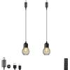 JZCDR Set di 2 lampade sospese ricaricabili vintage dimmerabili con telecomando, colore nero, batteria 1200 mAh, decorazione per balcone