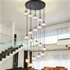 Cainjiazh Lampadario Lungo a Goccia in Cristallo per Soffitti Alti Lampada a sospensione cristallo lunga lampada a sospensione per scala foyer e ingresso lampada a goccia grande piatto 60 cm 18 luci