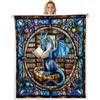 feelingyou Drago occidentale gettare coperta, gettare dimensione libro di stampa blu letto gettare geometrico patchwork astratto decorazione per la casa per divano