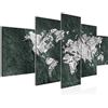 Runa Art Mappa Del Mondo Murali Tela Non Tessuta 5 Pezzi Carta Geografica Calcestruzzo Verde Camera Da Letto Corridoio 002953c