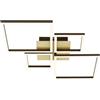BRILONER - Plafoniera a LED orientabile, Dimmerabile, 44 Watt, 4000 lumen, 3000 Kelvin, Luce bianca calda, color oro, 75 x 47 x 7.3 cm.