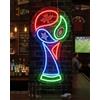 Trongle Insegna al neon a forma di trofeo di calcio, segno al neon della Coppa del Mondo 2026, luce al neon a LED dimmerabile per decorazione da parete, luce notturna per gli appassionati di calcio per sala