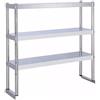 Generic, Mensola per microonde in acciaio inox a 2 ripiani, tavolo da lavoro per cucina con spazio di archiviazione sul piano di lavoro, salvaspazio per ristorante, casa, garage (terzo piano 140x30x80