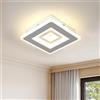 Tealight Lampada da Soffitto LED Moderna 28W, Quadrata Plafoniera LED | Plafoniera LED Soffitto per Corridoio, Cucina, Balcone, Camera da Letto, Soggiorno, Acrilico, Bianco, 4500K Luce Neutra, 20cm
