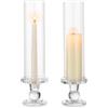Inweder Portacandele a Cilindro in Vetro Transparente, 25cm Alto, 2 Pcs | per Candele Affusolate/Candele a Colonna, Candelieri per Centrotavola, Natale, Matrimoni, Feste, Caminetto, Esterno