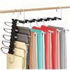 Sudnsadaks 2 Pcs Grucce Pantaloni Salvaspazio, 5 in 1 Pieghevole Acciaio Inossidabile Grucce Appendini Armadio, Antiscivolo Multifunzione Appendiabiti Porta Gruccia Pantaloni per Donne e Uomini