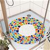 MACUNIN Tappetino doccia antiscivolo, 60x60 cm, tappetino da bagno di sicurezza confortevole morbido con fori di drenaggio, asciugatura rapida, stampa media