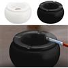 Cepewa Posacenere per tempesta, diametro 13 cm, in ceramica, bianco, nero, con inserto rimovibile, posacenere antivento (2 posacenere Ø 13 cm, nero/bianco)