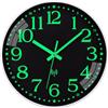 NESIFEE Orologio da Parete RadioControllato 30 cm Senza Tick Leggibile al Buio con Luce, Nero, Ideale per Cucina Ufficio Soggiorno (Style B, 25 cm)