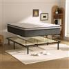 DEWINNER Letto Completo | Materasso a Molle 25cm | Rete a Doghe 140x190cm | Alto 35cm con 8 Piedi, 13 doghe, Facile da Montare, Ortopedico, Antiacaro, Set Letto Francese