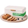 YourCasa Portapane da Cucina Moderno in Metallo - Porta Pane con Coperchio e Maniglia in Bambù, Contenitore Pane Capiente 42,2 x 24 x 17,3 cm