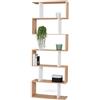 IDMarket - Libreria a S SOFIA in legno ed effetto bianco 189 cm