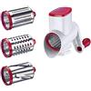 Westmark Inserto con grattugia a tamburo, 3 grattugie e premicibo, Set adatto per Tritacarne Frecher Fritz (9704) o Centrifuga Vita Freund (9706), Plastica, Scharfe Herta, Bianco/Rosso, 97032260