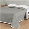 IlGruppone Copriletto Trapuntato Matrimoniale 250x250 cm in Microfibra con Balza in Pizzo, Imbottitura Primaverile Estiva 100 g/m² (Grigio - Con Balza in Pizzo)