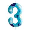 FUNCANDLE Candele di compleanno a tema cane blu, forniture di festa di compleanno cane blu numero 3, decorazioni di torta da 2,76 pollici, decorazioni di compleanno per bambini