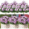 Betylifoy Fiori Artificiali all'aperto Gerani Artificiali Fiori di Seta 3 PZ Fiori di Plastica Piante Artificiali Resistente ai Raggi UV per la Decorazione Domestica Giardino Interno Vaso (Viola)