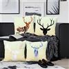 Aoihrraan Fodere per Cuscini Set di 4, Cervo Reticolo Sognante Della Testa Dell'Alce Nero Dell'Alce Morbido Peluche Corto Quadrato Federa per Divano Camera da Letto Auto Sedia Casa Decoro 60x60cm
