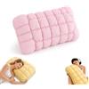 ATLETHIOLOG Marshmallow Pillow,cuscini letto 50 x 70 cm,Doppia Faccia,Cooling Marshmallow Puff Pillow for Side and Back Sleepers,Guanciale Cervicale Ergonomico,Traspirante e Ipoallergenico,Washable (Rosa)