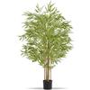 tectake® Albero di Bambù Artificiale, Foglie Realistiche, Vaso in Plastica, Decorazione per Soggiorno, Ufficio e Interni, Facile da Pulire, Arredamento - 150 cm