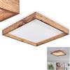 HOFSTEIN Longvic - Pannello da soffitto a LED, moderna, in metallo/MDF/plastica, colore nero/effetto legno/bianco, 30 cm x 30 cm, 12 Watt, 1400 lumen, 3000 K, per camera da letto, soggiorno, cucina