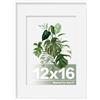 EGOFINE Cornice 30x40, cornice da 12x16 pollici con passepartout 8.5X11 rivestita in plexiglass, per montaggio a parete, bianco