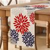 AwzyGous Runner da Tavolo Lunga Rosso Navy Blu Fiori Dalia Runner Autunno Moderno Centro Tavola Cucina Decorazione Tovaglia per Matrimonio Sala da Pranzo Interno Natale Halloween 40x180 cm