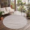 Paco Home Tappeto Per Esterno Da Balcone Terrazza Tappeto Cucina Moderno Boho Etnico, Dimensione:Ø 120 cm tondo, Colore:Beige 6