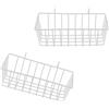 GENERIC 2 cestini bianchi a griglia da parete con gancio per appenderlo, organizer da parete per pannello a griglia, scaffale in filo metallico, lavorazione durevole