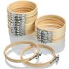 VEUWOLM Telaio da Ricamo, Bambù Cerchi da Ricamo 10 cm Croce Ricamo Hoops Piccoli Telai Circolari in bambù per Cucito a Mano Decorazione e Progetti Fai da Te e Cucito(16 PCS)