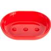MSV - Portasapone PS Inagua - Design Moderno per Il Bagno - Dimensioni 13 x 10 x 3 cm - Rosso - Materiale Resistente all'Acqua - Ideale per Tutti i Tipi di Sapone