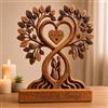 VEELU Albero della Vita Cuore in Legno Personalizzato con Nomi, Decorazione Romantica per Coppia, Regalo Personalizzato per Lui e Lei, Idea Regalo per Matrimonio, Anniversario, San Valentino (Stile 4)