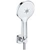 Duravit Set universale per doccia, doccetta a risparmio idrico rotondo (diametro 120 mm), supporto doccia, tubo flessibile per doccia, cromato