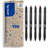 PILOT - 5 FriXion Ball Plus - Penna Cancellabile Ergonomica | Roller Gel Retrattile e Ricaricabile - Massimo Comfort - 2 Blu, 1 Nero, 1 Rosso, 1 Verde - Punta Media (0,7mm)