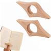 LOMSUXA 2 Pcs Segnalibro Legno con Supporto Pollice, Supporto per Pagine Libro, Porta Pagina, Carino Vintage Segnalibro per Pollice Naturale, Ideale Regalo per Appassionati di Libri e Accessori Lettura
