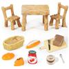 YAJIMAOY Accessori Casa delle Bambole in Miniatura, 1:12 Accessori da Cucina in Miniatura, Alimenti in Miniatura, Cibo Giocattolo per Bambini con Miniatura Pane Torta Caffè Tavoli Sedie, Set Mini Cibo