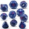 BESCON DICE Set di 10 dadi poliedrici numerati dispari D3-D25, dadi con numeri dispari D3, D5, D7, D9, D11, D13, D15, D17, D19, D25, per giochi di ruolo (set blu glitterato)